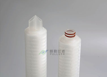 Pleated PES Membrane 10 Inch Water Filter Cartridges With 0.2 Micron High Efficiency