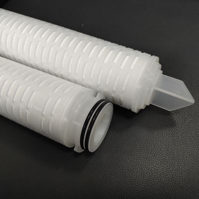 PVDF Membrane Pleated Filter Cartridge for High-Purity Gas Filtration with 0.22 µm Rating and Thermally Welded Construction