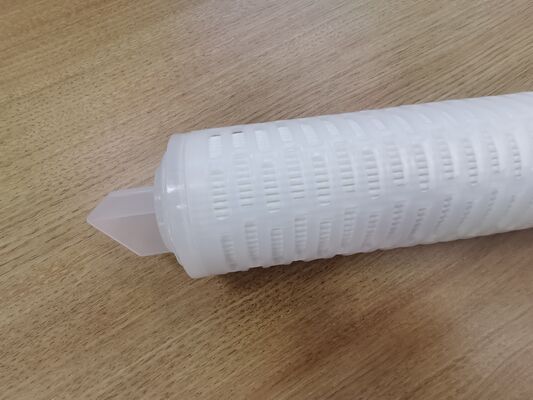 40-Inch PTFE Pleated Filter Cartridge with PTFE Membrane for High Flow Rate Chemical and High-Purity Liquid Filtration