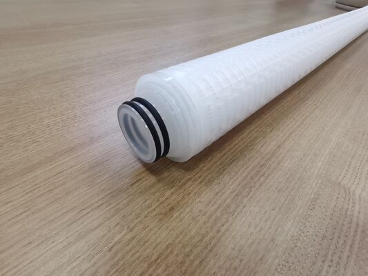 40-Inch PTFE Pleated Filter Cartridge with PTFE Membrane for High Flow Rate Chemical and High-Purity Liquid Filtration