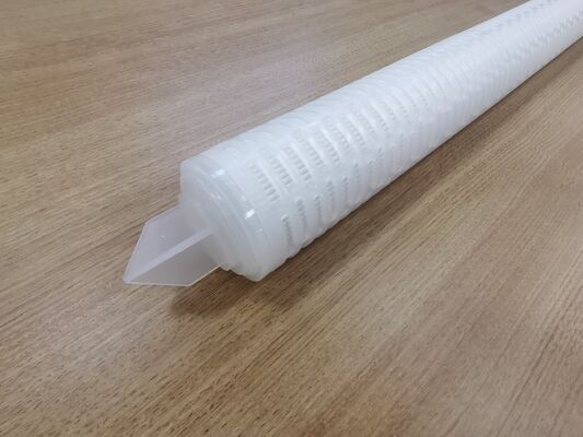40-Inch PTFE Pleated Filter Cartridge with PTFE Membrane for High Flow Rate Chemical and High-Purity Liquid Filtration