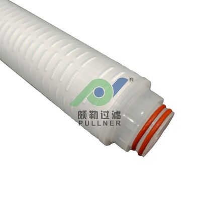 40-Inch PTFE Pleated Filter Cartridge with Red Silicone for High Flow Rate Chemical and High-Purity Liquid Filtration